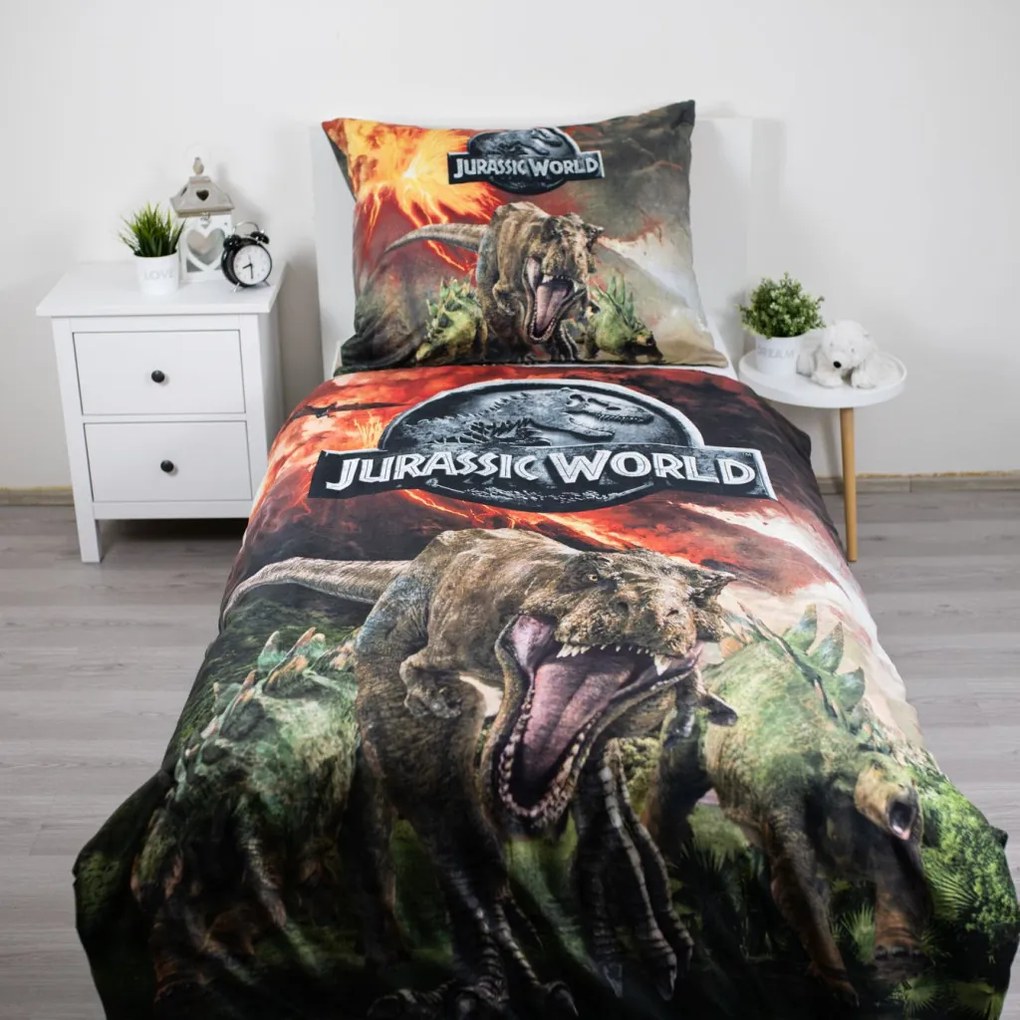 Jurassic World Volcano ágyneműhuzat 140×200cm, 70×90 cm microfibre