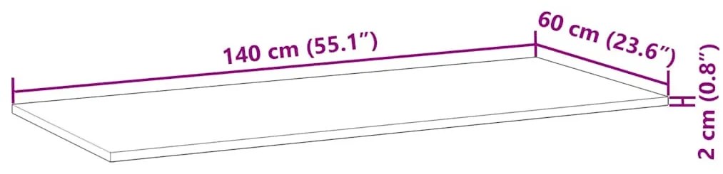 olajbevonatú tömör akácfa íróasztallap 140 x 60 x 2 cm