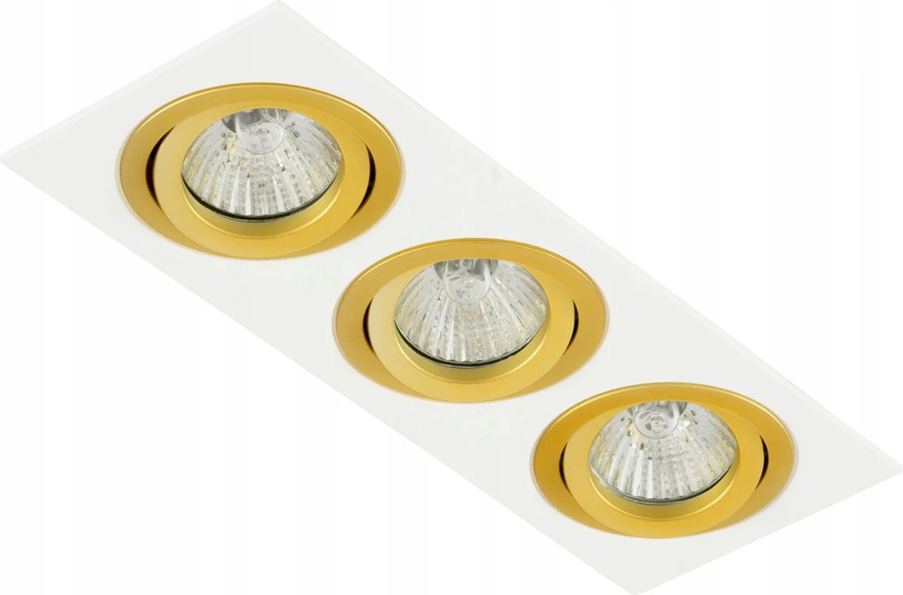 Tripla Mozgatható Lámpatest GU10 MR16 Fehér Arany