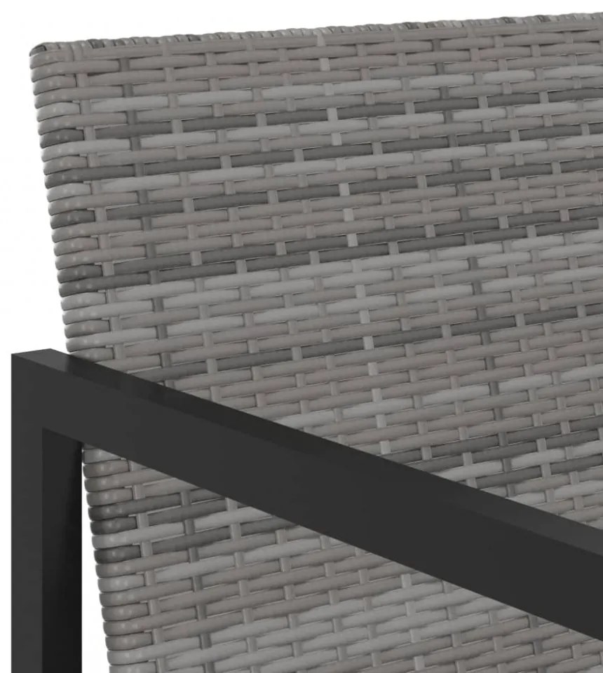 7 részes szürke polyrattan kültéri étkezőgarnitúra párnákkal