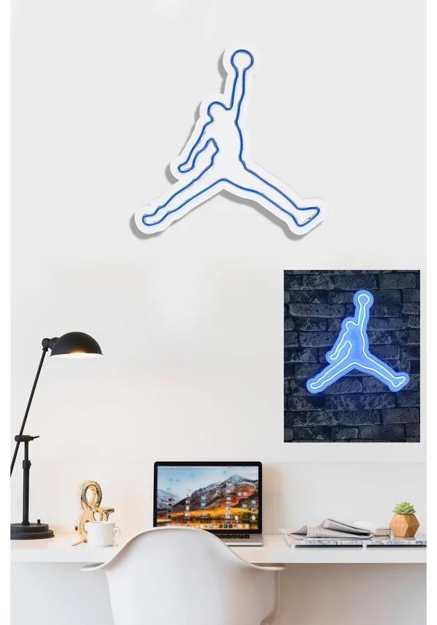 Műanyag LED-es fali dekoráció, Basketball - Blue