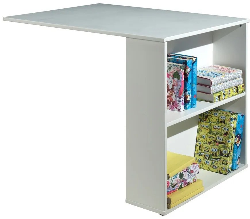 Fehér magasított borovi fenyő gyerekágy tárolóhellyel 90x200 cm SCOTT – Vipack