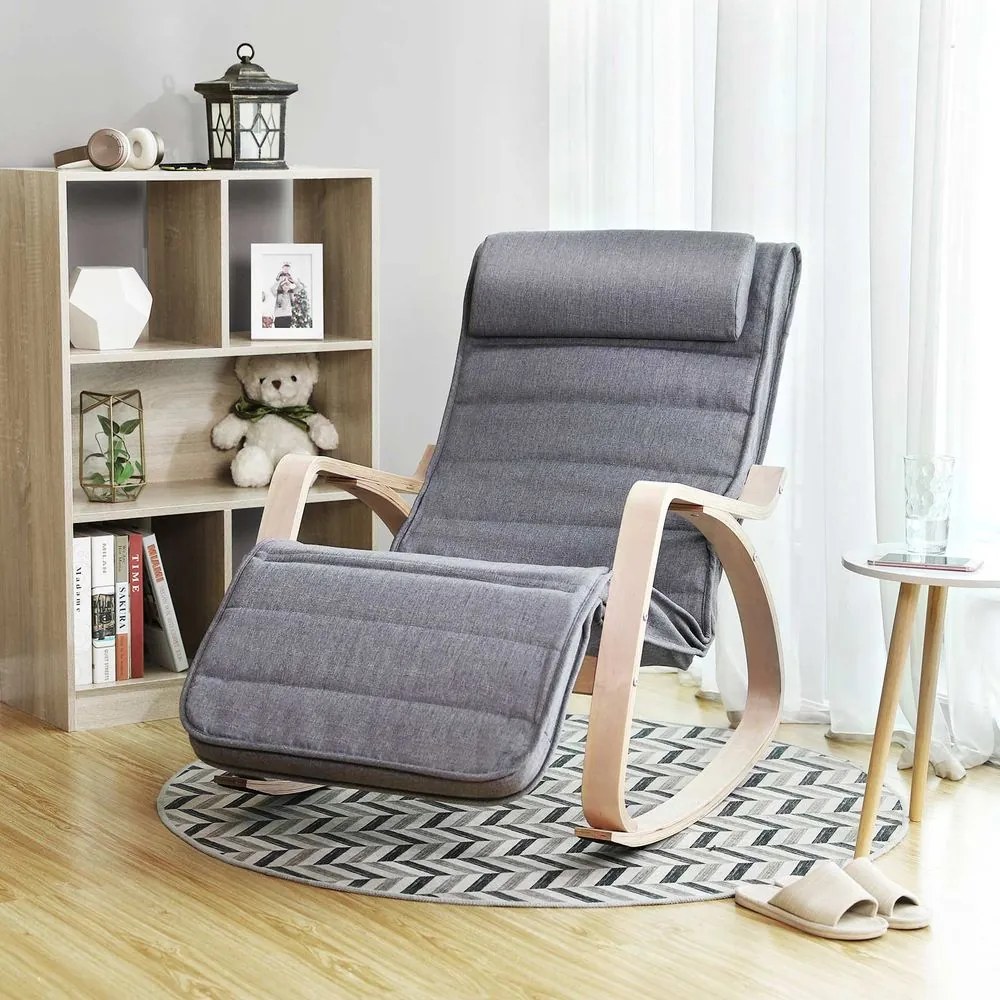 SongmicsHome SWING hintaszék, teherbírás 150kg, 67x115x91cm, szürke
