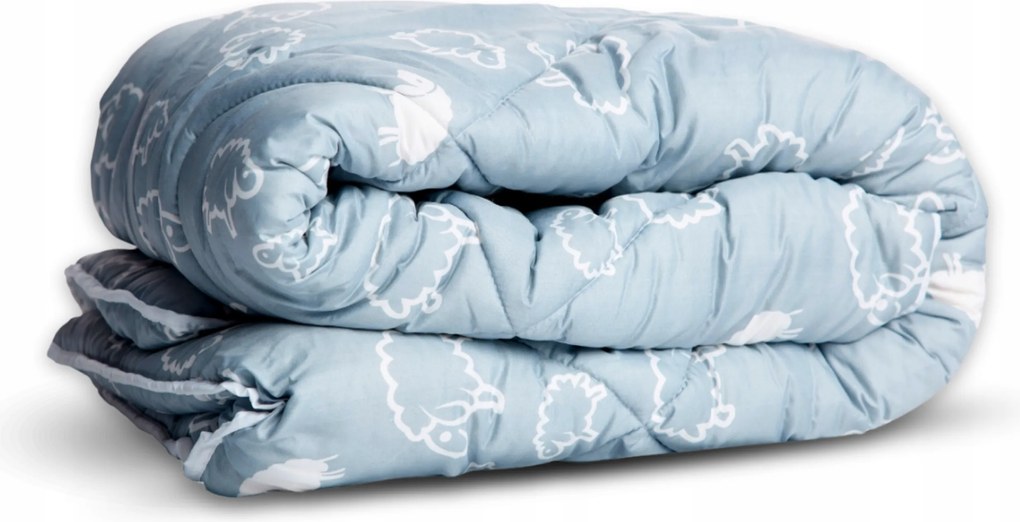 Gyapjú paplan 160x200 Egész éves Juh gyapjú Vastag Meleg Szürke Bárány