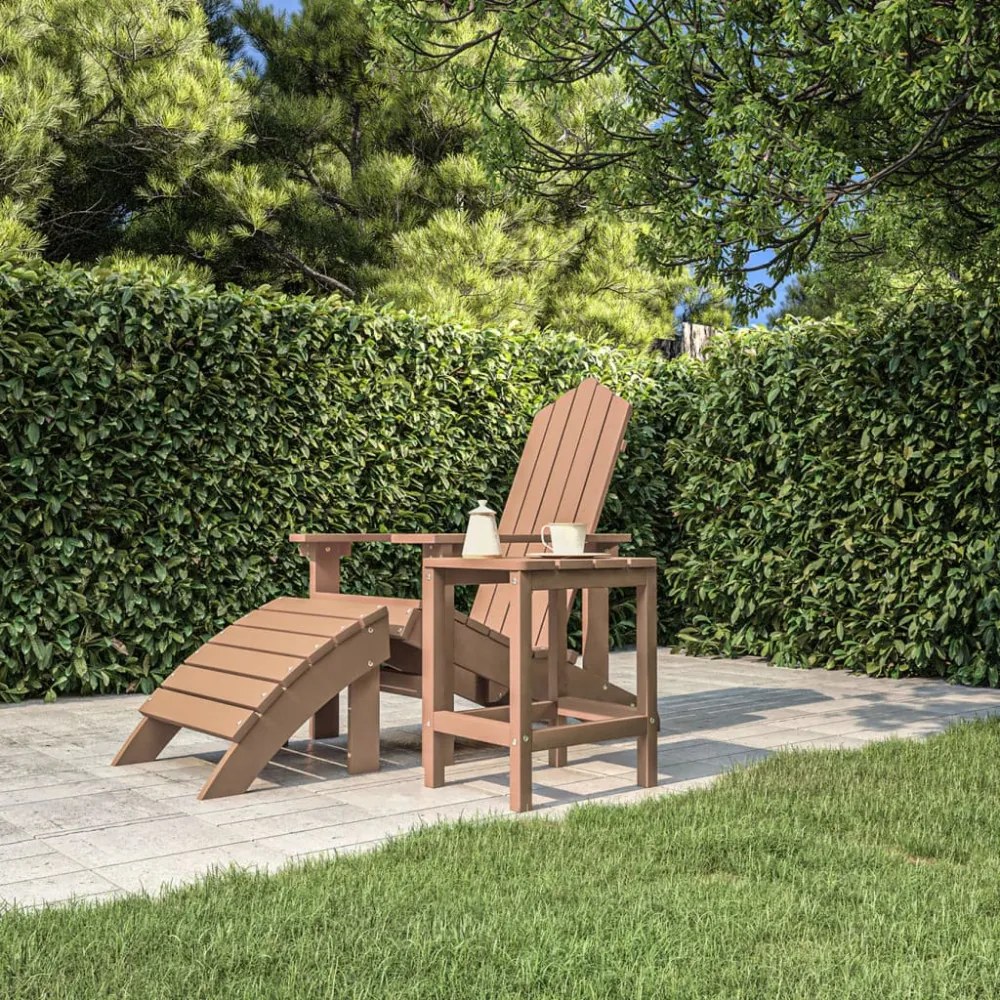 barna HDPE kerti Adirondack asztal 38 x 38 x 46 cm