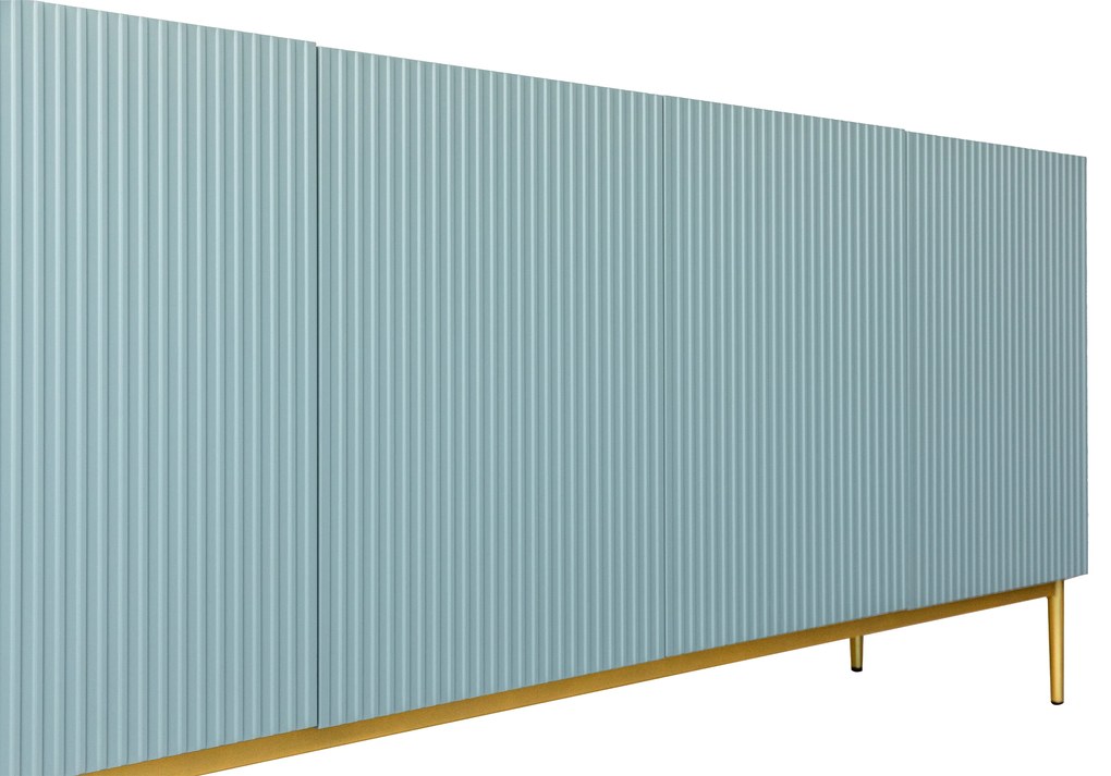 Nicole 200 cm komód - zsálya MDF / arany lábak