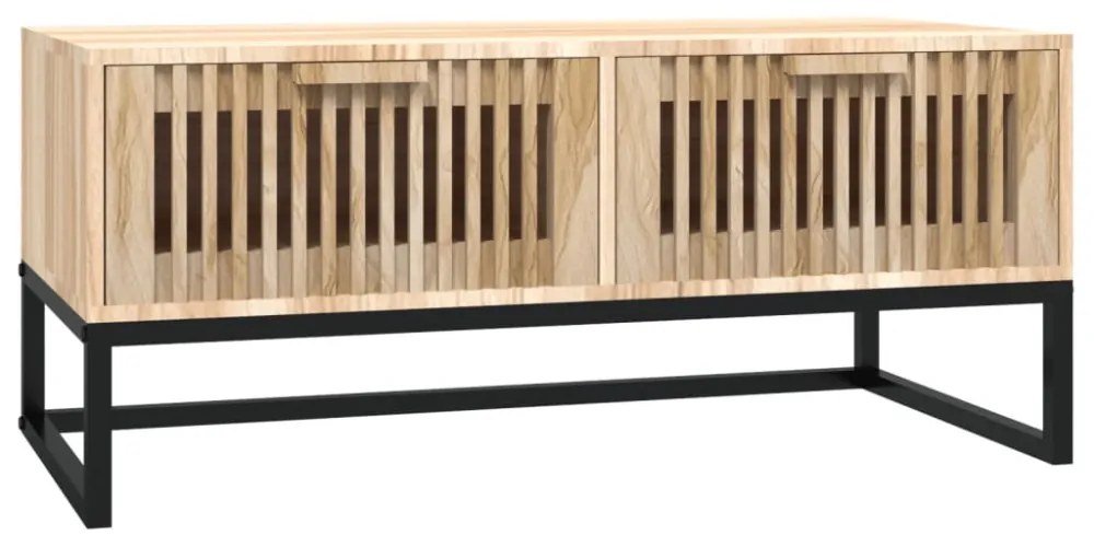 szerelt fa és vas dohányzóasztal 80 x 40 x 35 cm