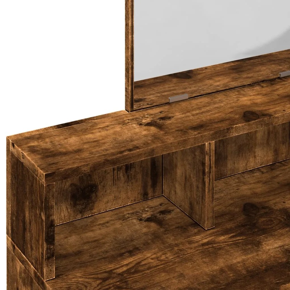 füstös tölgy színű fésülködőasztal tükörrel 80 x 41 x 144,5 cm