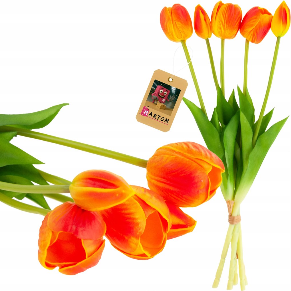 Tulipán csokor tulipán Művirágok élő nád gumírozott 5db