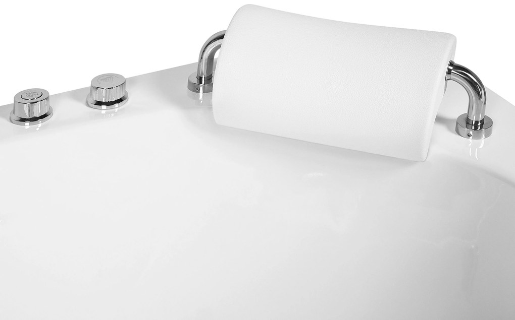 Fehér whirlpool masszázskád LED világítással 187 x 136 cm MANGLE Beliani