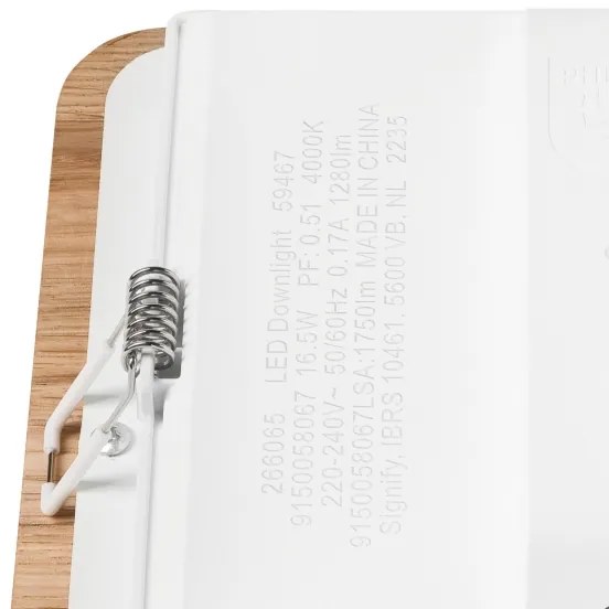 LED Beépíthető lámpa WOODY SPOT LED/17W/230V 3000K tölgy 18,5x18,5 cm