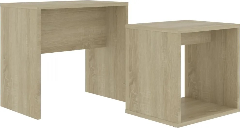 vidaXL sonoma tölgy szerelt fa dohányzóasztal szett 48 x 30 x 45 cm