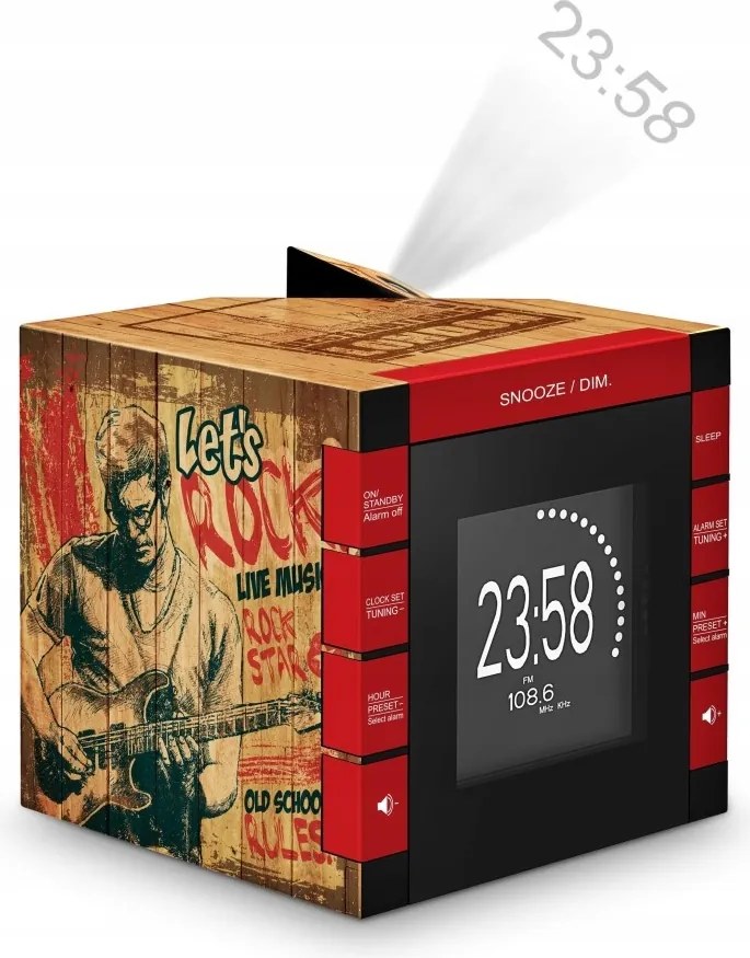 Rádiós ébresztőóra időkivetítővel és digitális Fm tunerrel szundi funkció