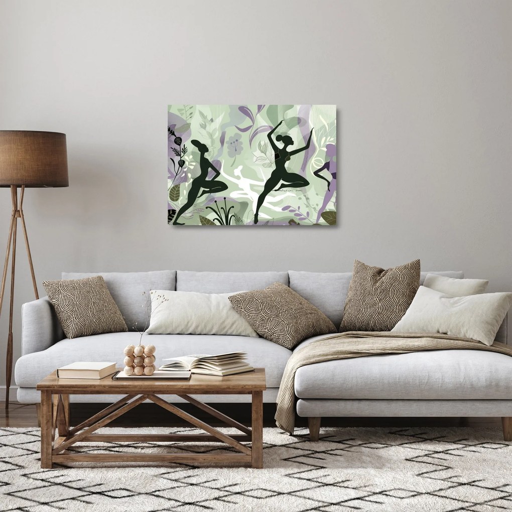 Üveg kép - A táncosok illusztrációja (70x50 cm)