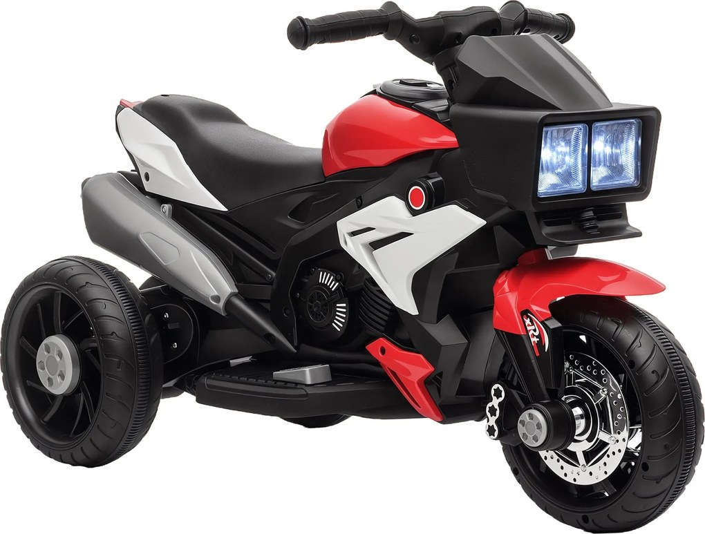 HOMCOM Elektromos Motorbicikli Gyerekeknek 3 éves kortól 6V Akkumulátoros Játék Motorkerékpár Fénnyel, Zenével, Középütt Gumikerekkel 3 km/h Sebességg