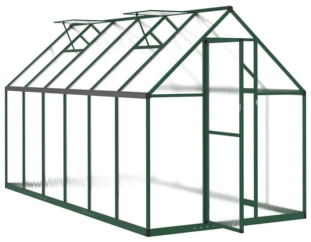 zöld alumínium melegház alapvázzal 334x169x195 cm