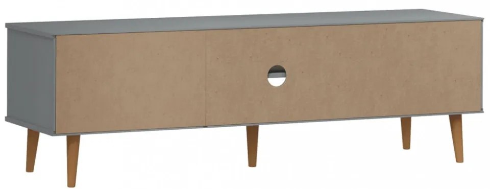 MOLDE szürke tömör fenyőfa TV-szekrény 158 x 40 x 49 cm