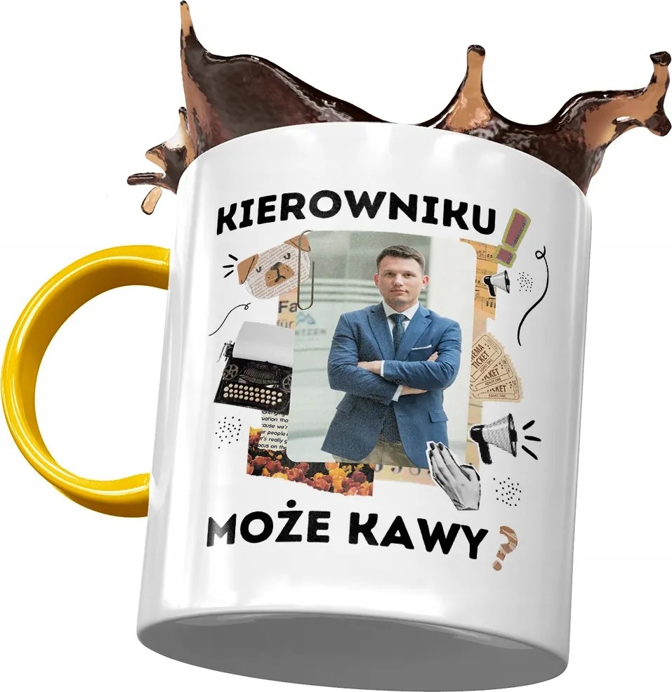 Sárga Bögre Sławomir Mentzen XD Ajándék Nyomtatott Fotóval