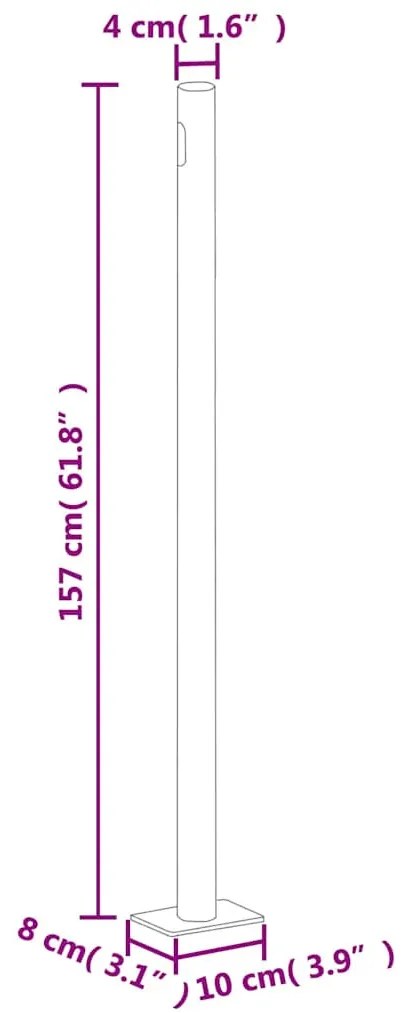 piros behúzható oldalsó terasz-napellenző 600 x 160 cm