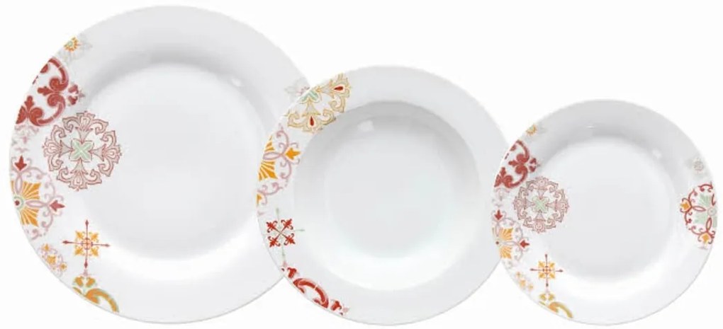 Asztali edények, 18 db, Tognana, Olimpia Gilda, porcelán, sokszínű