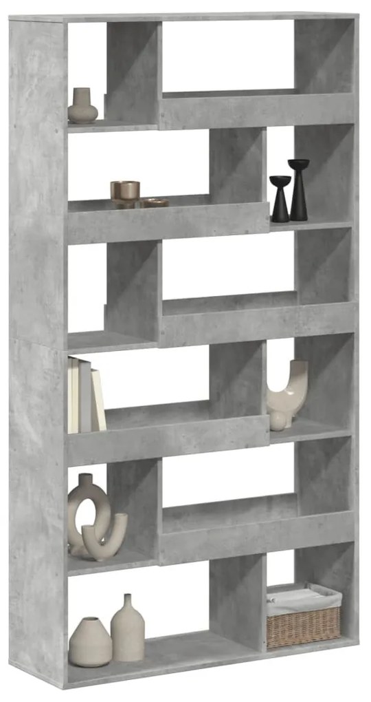betonszürke szerelt fa térelválasztó 100 x 33 x 187,5 cm
