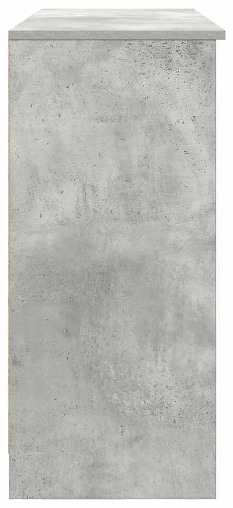 betonszürke szerelt fa tálalószekrény fiókos 101x35x76 cm