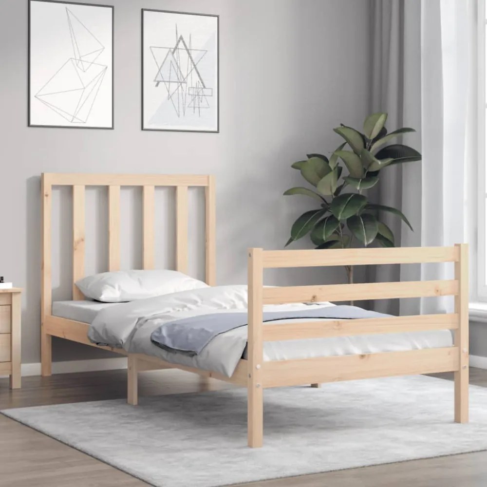 tömör fa ágykeret fejtámlával Small Single