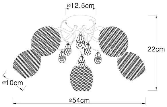 Globo 56689-5 - Felületre szerelhető csillár KORDULA 5xE14/40W/230V