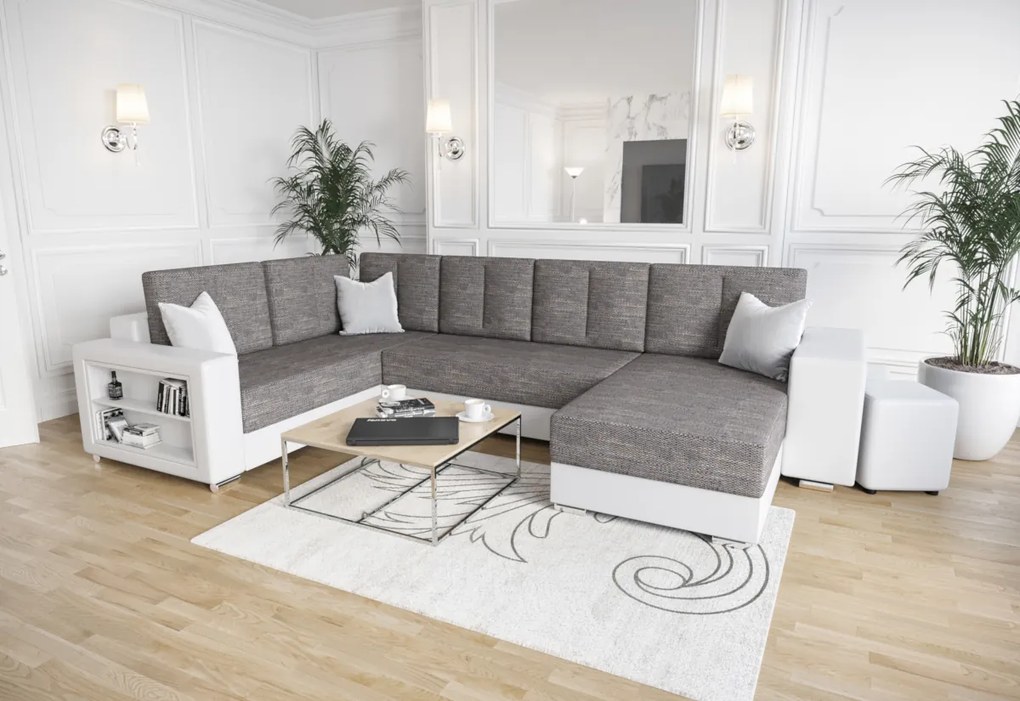 JENER U ágyazható sarok ülőgarnitúra, 326x90x180, kornet 02/sioux fekete, jobb