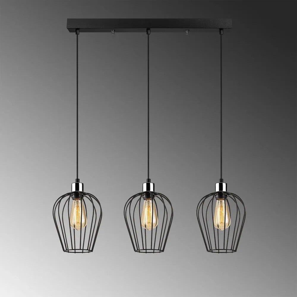 Tel Long fekete 3 izzós függőlámpa - Opviq lights