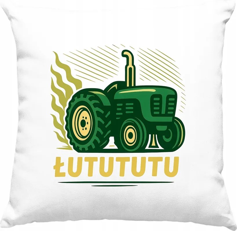 Traktor párna Lutututu Farmer fehér