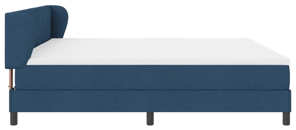 Boxspring Ágy Matrac Kék 200x200 cm Szövet