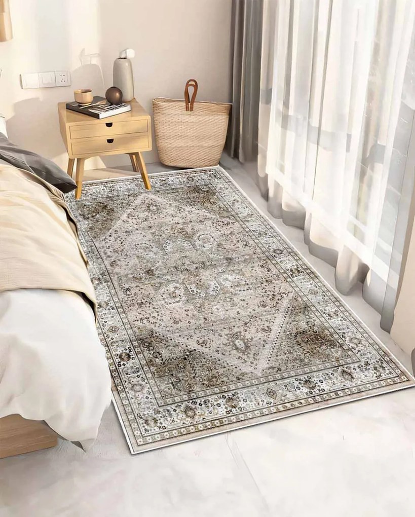 Carpetum bézs színű, barna mintás szőnyeg 160x200