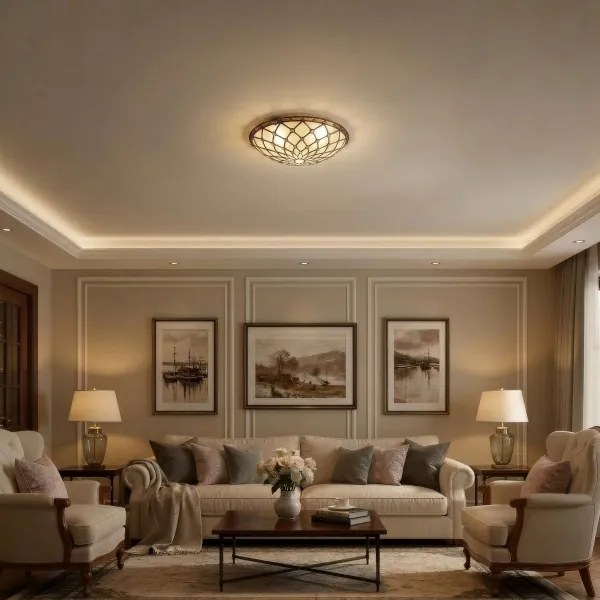 BRILAGI - Tiffany stílusú ólomüveg mennyezeti lámpa IVORY 2xE27/60W/230V átm. 40 cm