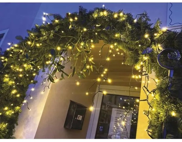 LED Karácsonyi kültéri lánc 200xLED/8 mód 8,6m IP44 meleg fehér