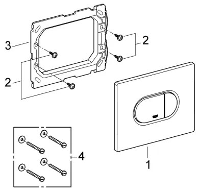 GROHE 38858SH0 - ARENA COSMOPOLITAN öblítő nyomólap 156 × 197 mm fehér