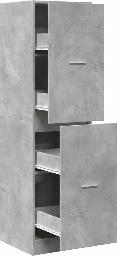 vidaXL betonszürke szerelt fa patikaszekrény 40 x 41 x 144,5 cm