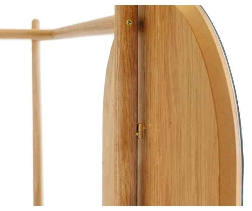 Tripod tölgyfa előszoba bútor tükörrel - Woodman