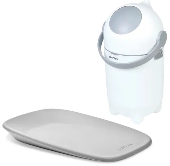 Nattou - Pelenkázó és pelenkázó alátét SOFTY 50x70 cm fehér/szürke