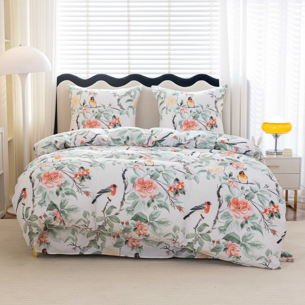 Mikroszálas ágyneműhuzat ORANGE FLOWERS fehér Ágyneműhuzat mérete: 2 db 70 x 80 cm | 160 x 200 cm