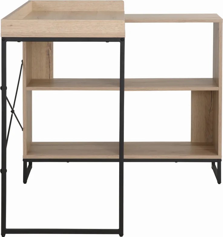 Sarok számítógépasztal, tölgy/fekete, ULOSTOL