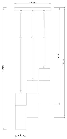 Globo 21000-3HN - Csillár zsinóron ANNIKA 3xE27/25W/230V átm. 30 cm króm