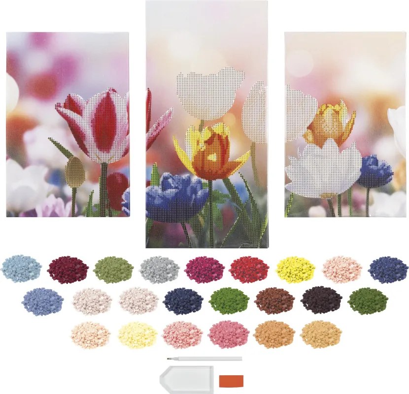 Tulipán Craft 3 részes gyémántszemes kirakó szett