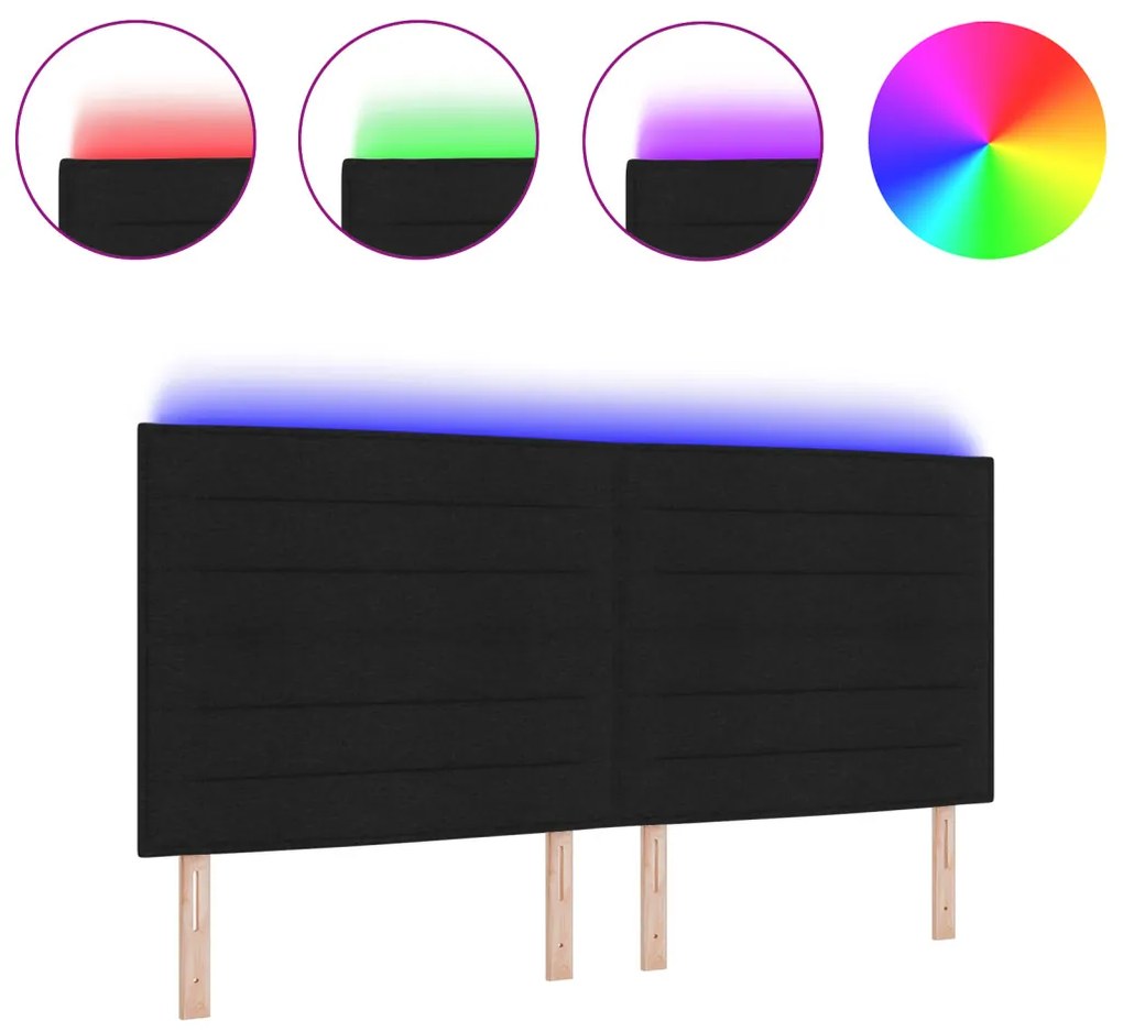 LED fejvég fekete szövet dizájn 100 cm