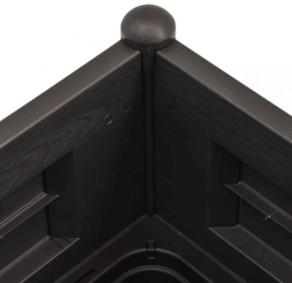 antracitszürke kerti PP magaságyás 100 x 43 x 35 cm