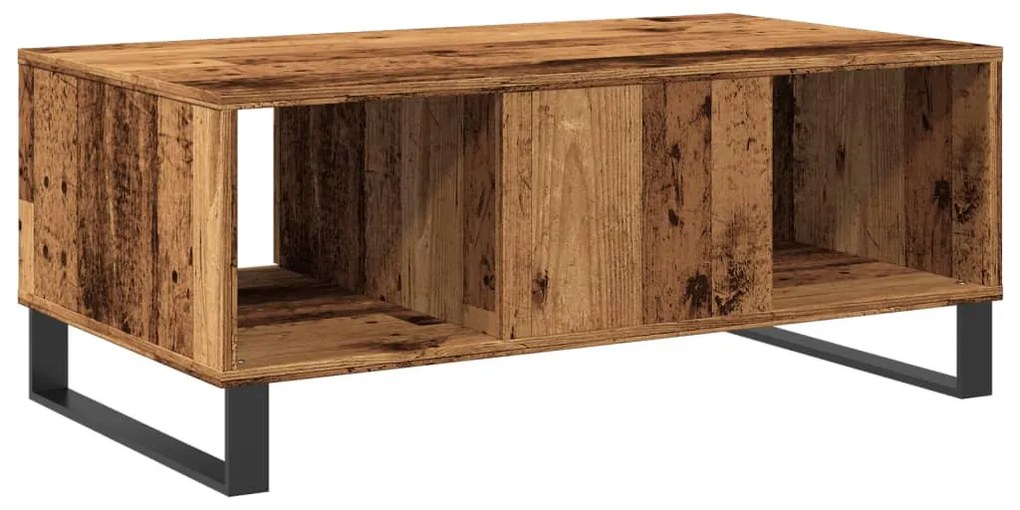 antik fa színű szerelt fa dohányzóasztal 90 x 50 x 36,5 cm