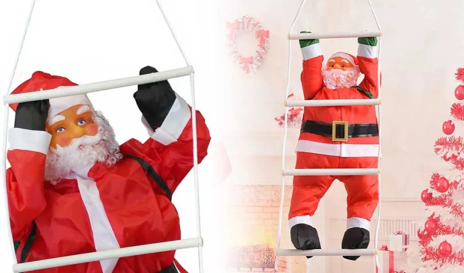 Létrán mászó Mikulás, 120 cm