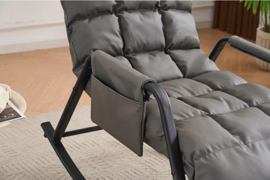 Hintaszék 5 fokozatban állítható,párnázott kivitelben, szürke