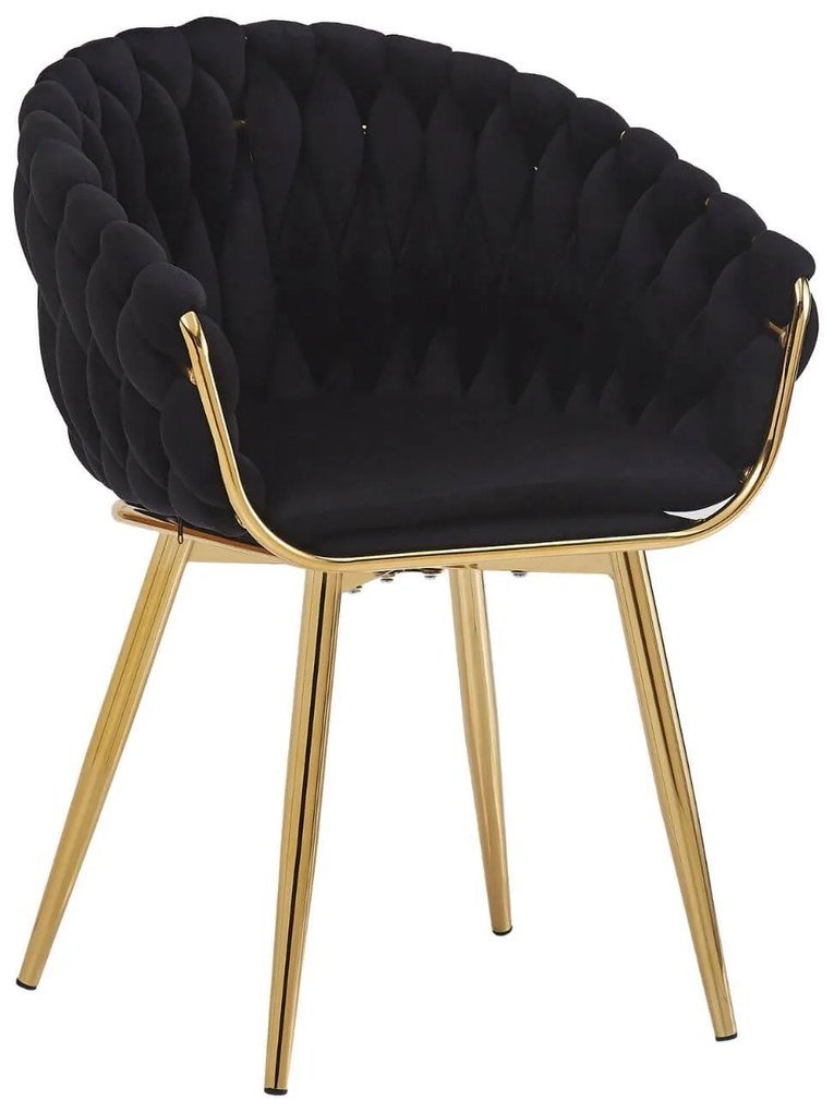 Fekete-arany bársony szék LUX 84cm