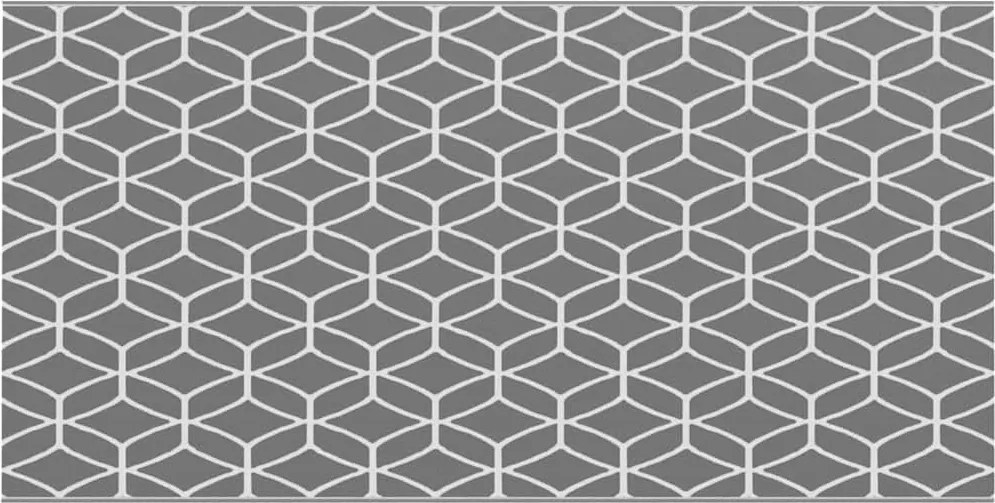 vidaXL Kültéri Szőnyeg Geometrikus ARAKIL Szürke és Fehér 500 x 250 cm
